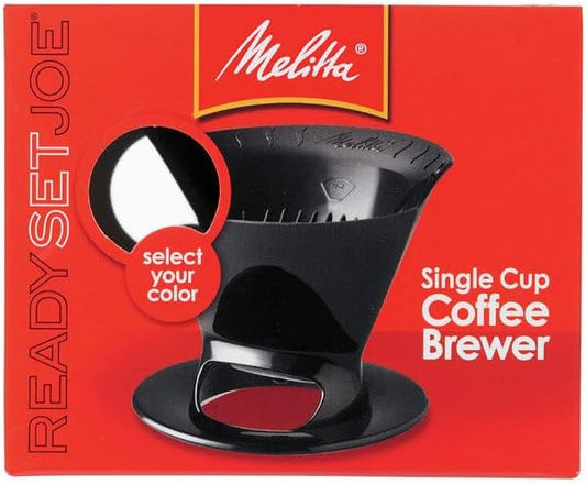 Melitta Filter Coffee Maker, Single Cup Pour-Over Brewer, Black, 1 Count (640007)