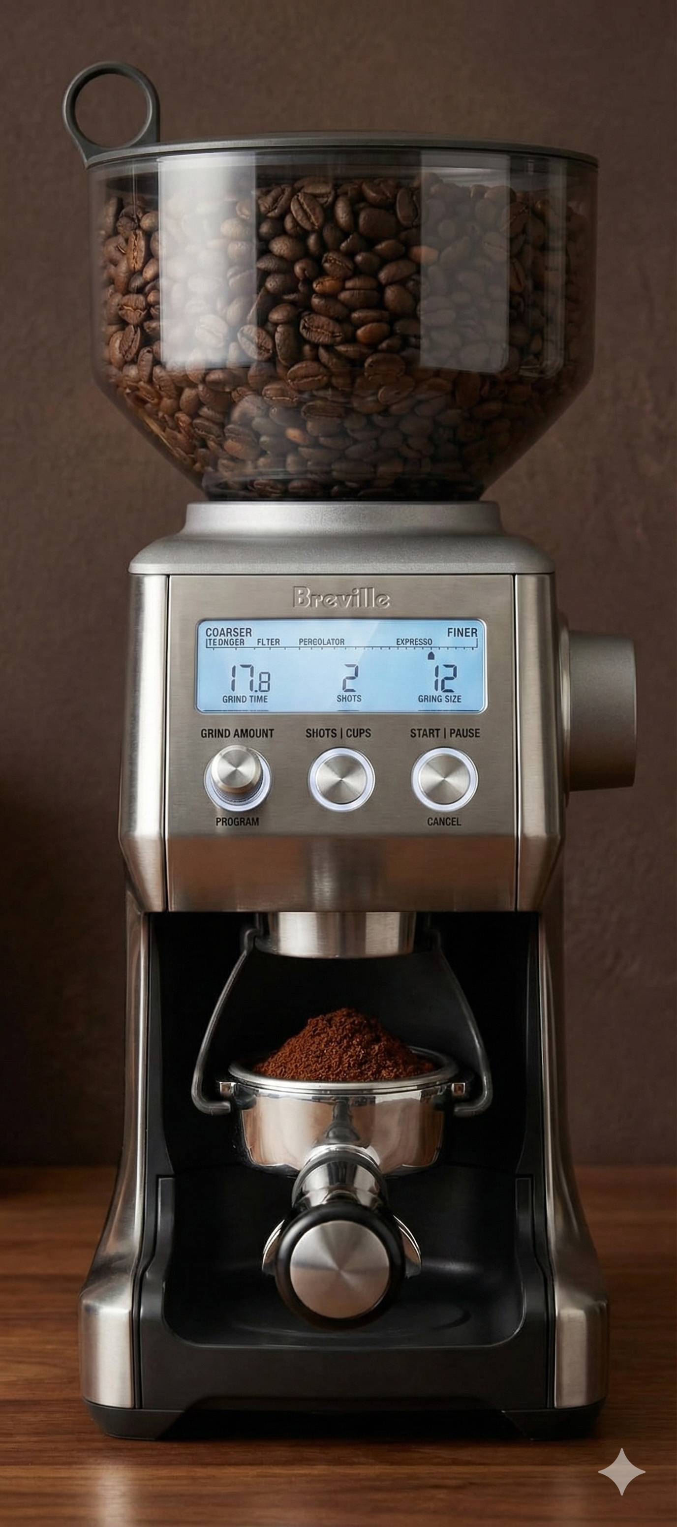 Breville BCG820BSS Smart Grinder Pro, 18 oz Coffee Bean Capacity, Brushed Stainless Steel